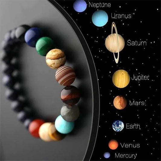 Natural Stone Eight Planets Bead Bracelets